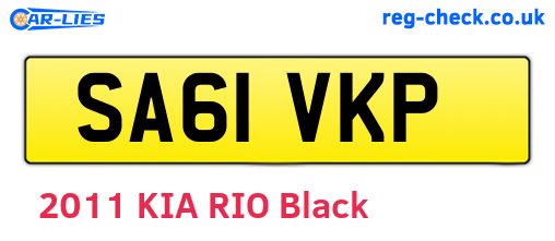 SA61VKP are the vehicle registration plates.