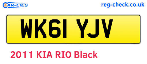 WK61YJV are the vehicle registration plates.