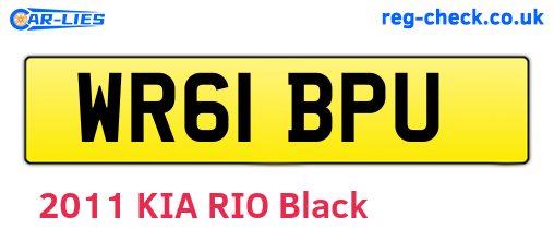WR61BPU are the vehicle registration plates.