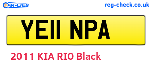 YE11NPA are the vehicle registration plates.