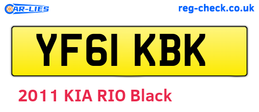 YF61KBK are the vehicle registration plates.