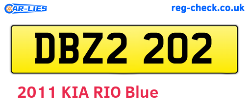 DBZ2202 are the vehicle registration plates.