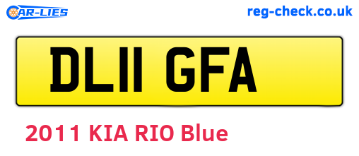 DL11GFA are the vehicle registration plates.