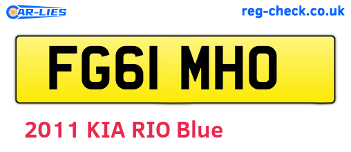 FG61MHO are the vehicle registration plates.