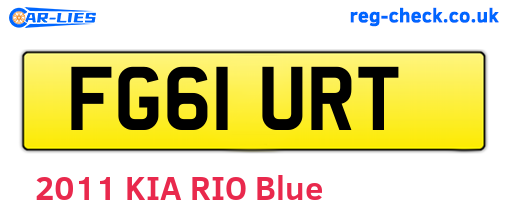 FG61URT are the vehicle registration plates.