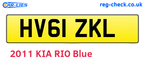 HV61ZKL are the vehicle registration plates.
