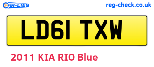 LD61TXW are the vehicle registration plates.