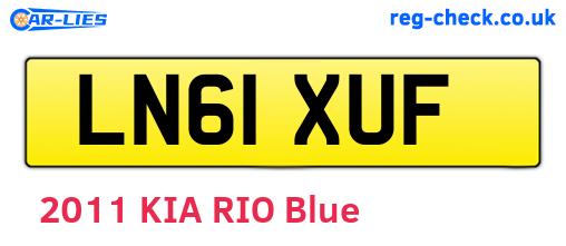 LN61XUF are the vehicle registration plates.