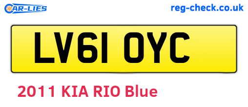 LV61OYC are the vehicle registration plates.