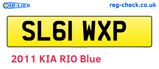 SL61WXP are the vehicle registration plates.