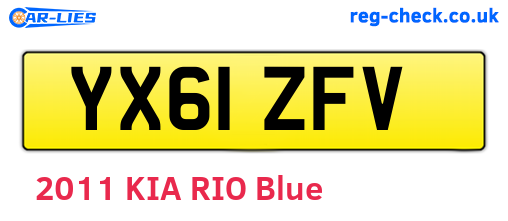 YX61ZFV are the vehicle registration plates.