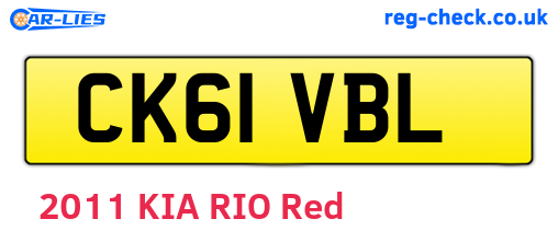 CK61VBL are the vehicle registration plates.