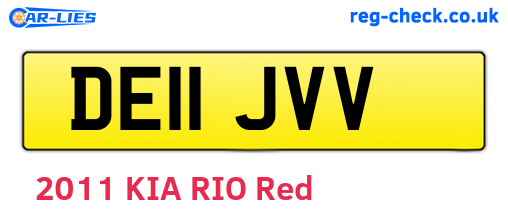 DE11JVV are the vehicle registration plates.