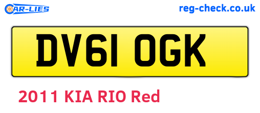 DV61OGK are the vehicle registration plates.