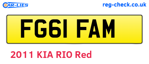 FG61FAM are the vehicle registration plates.