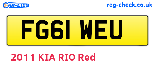 FG61WEU are the vehicle registration plates.
