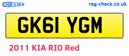 GK61YGM are the vehicle registration plates.