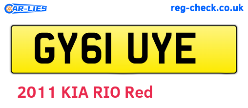 GY61UYE are the vehicle registration plates.