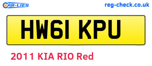 HW61KPU are the vehicle registration plates.