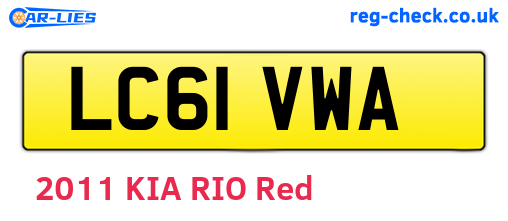 LC61VWA are the vehicle registration plates.