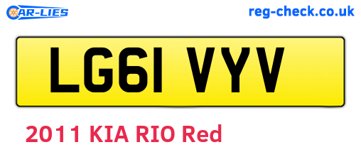 LG61VYV are the vehicle registration plates.
