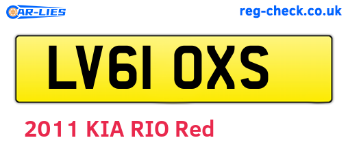 LV61OXS are the vehicle registration plates.