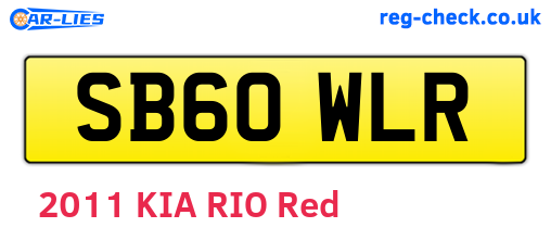 SB60WLR are the vehicle registration plates.