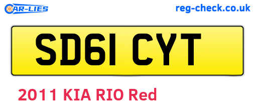 SD61CYT are the vehicle registration plates.