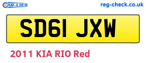SD61JXW are the vehicle registration plates.