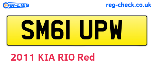 SM61UPW are the vehicle registration plates.