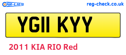 YG11KYY are the vehicle registration plates.