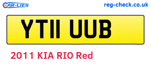 YT11UUB are the vehicle registration plates.
