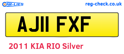 AJ11FXF are the vehicle registration plates.