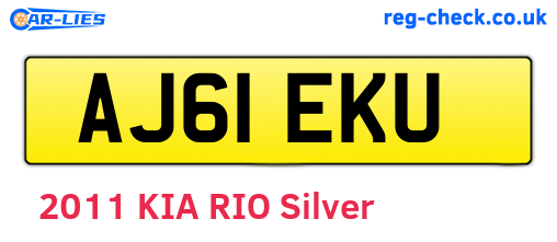 AJ61EKU are the vehicle registration plates.