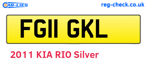 FG11GKL are the vehicle registration plates.