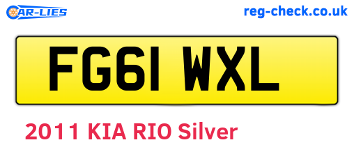 FG61WXL are the vehicle registration plates.