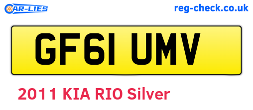 GF61UMV are the vehicle registration plates.