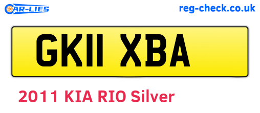 GK11XBA are the vehicle registration plates.