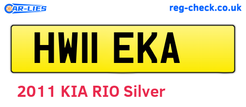 HW11EKA are the vehicle registration plates.