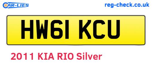 HW61KCU are the vehicle registration plates.