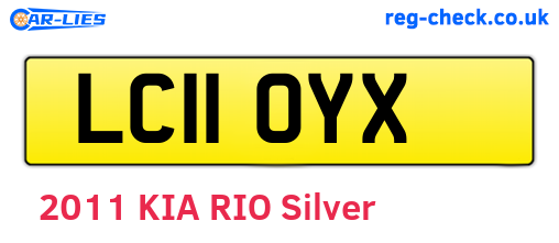 LC11OYX are the vehicle registration plates.
