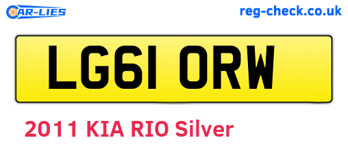 LG61ORW are the vehicle registration plates.