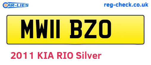 MW11BZO are the vehicle registration plates.