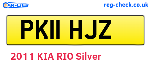 PK11HJZ are the vehicle registration plates.
