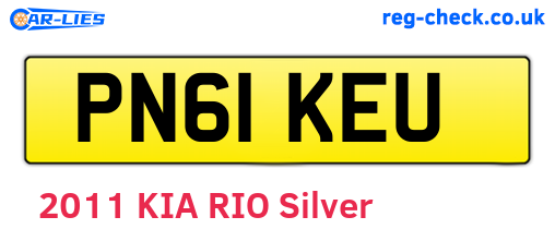 PN61KEU are the vehicle registration plates.