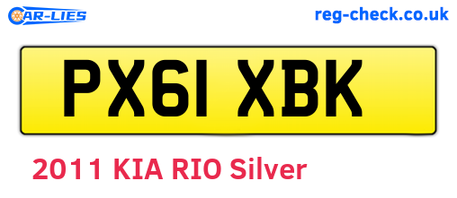 PX61XBK are the vehicle registration plates.