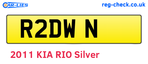 R2DWN are the vehicle registration plates.
