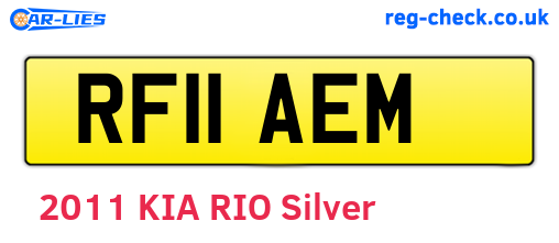 RF11AEM are the vehicle registration plates.