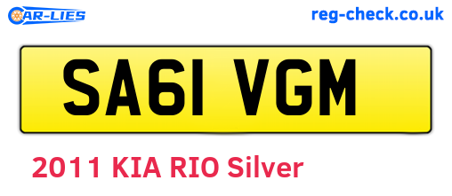 SA61VGM are the vehicle registration plates.