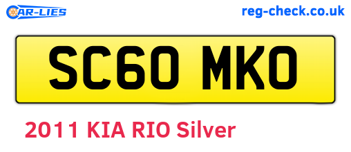 SC60MKO are the vehicle registration plates.